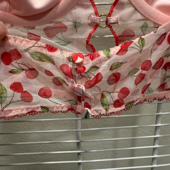 For Love And Lemons Pink Cherry Crop Top - Picture 5 of 5